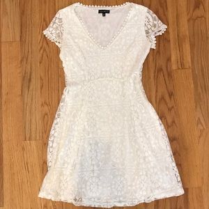 Sequin Hearts Lace White Dress - Juniors